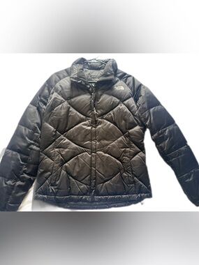 The North Face 550 Down Puffer Jacket Black Satin Finish Women’s Large